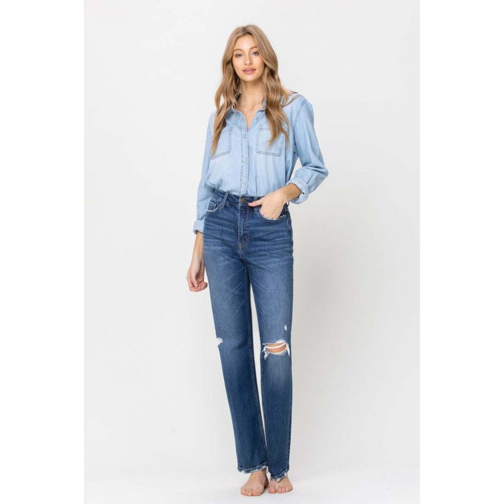 Flying Monkey Super High Rise Straight Leg Jeans - F4120 - Size 24 - Picture 4 of 13
